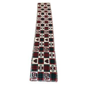 Country Plaid Table Runner Fringed Ends  72” inches L x 13” inches